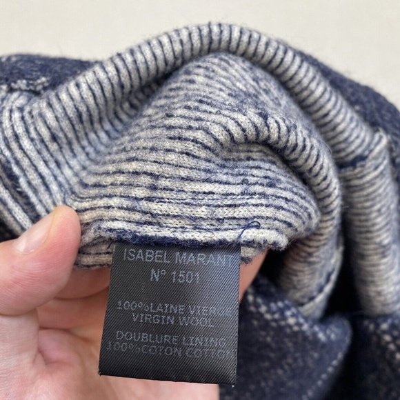 ISABEL MARANT ETOILE Navy Wool Jacket Size 1 100% Virgin Wool - Picture 6 of 8